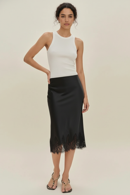 Jupe Midi Satin Style Nuisette