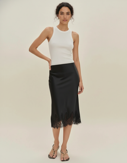Jupe Midi Satin Style Nuisette