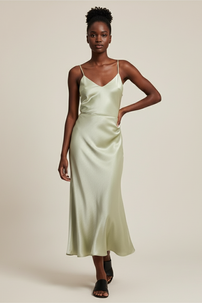 Jupe Satin Vert Menthe Fluide