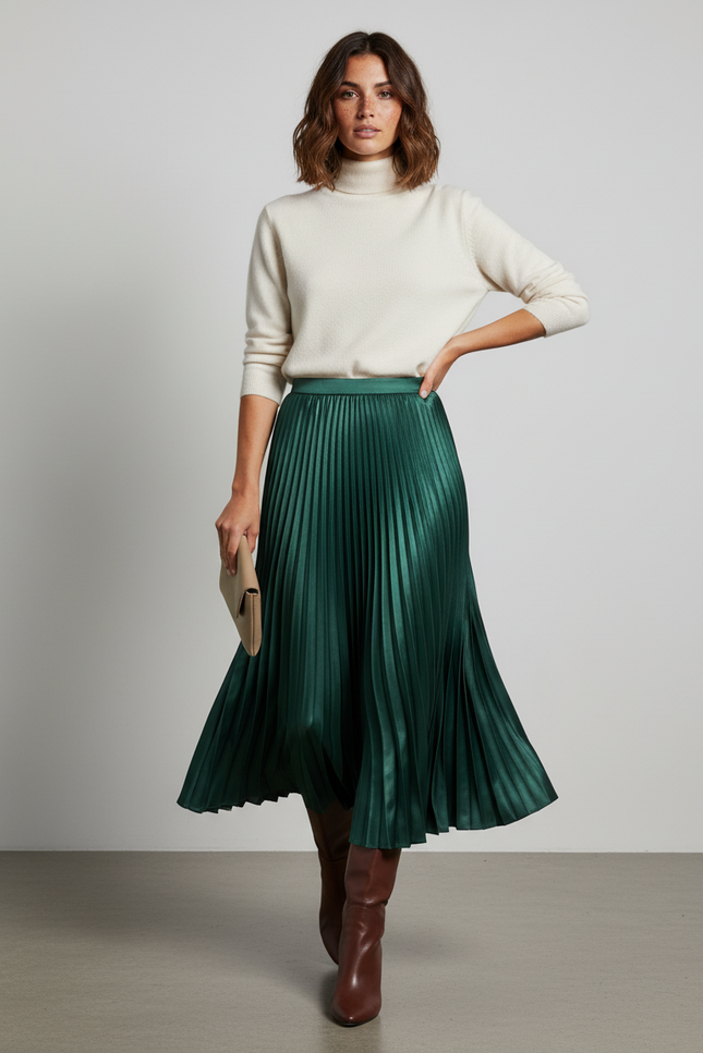 Jupe Plissee Effet Satine