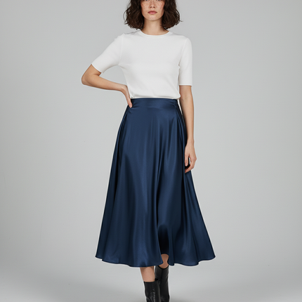 Collection image for: Jupe Satin Bleu Marine