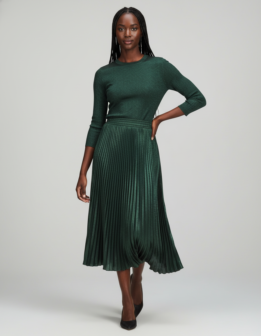 Jupe Satin Vert Emeraude