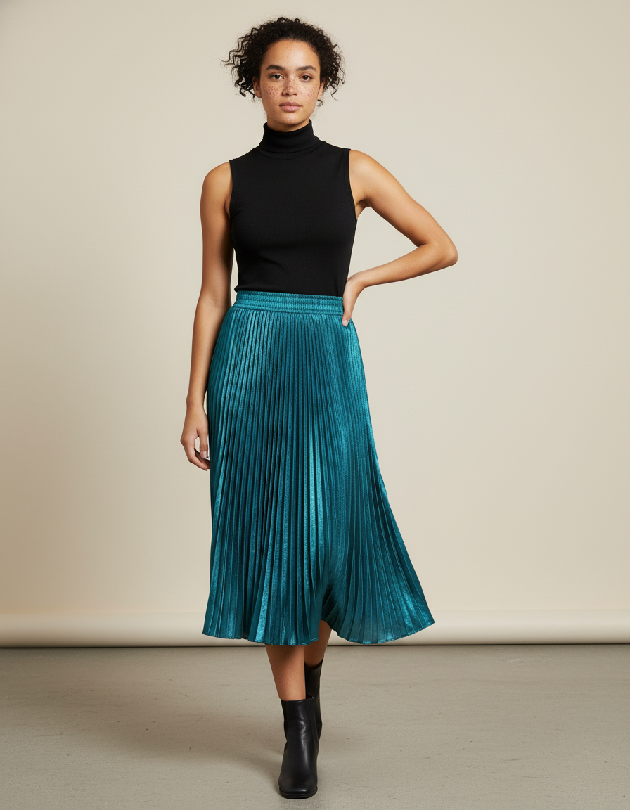 Jupe Satin Turquoise
