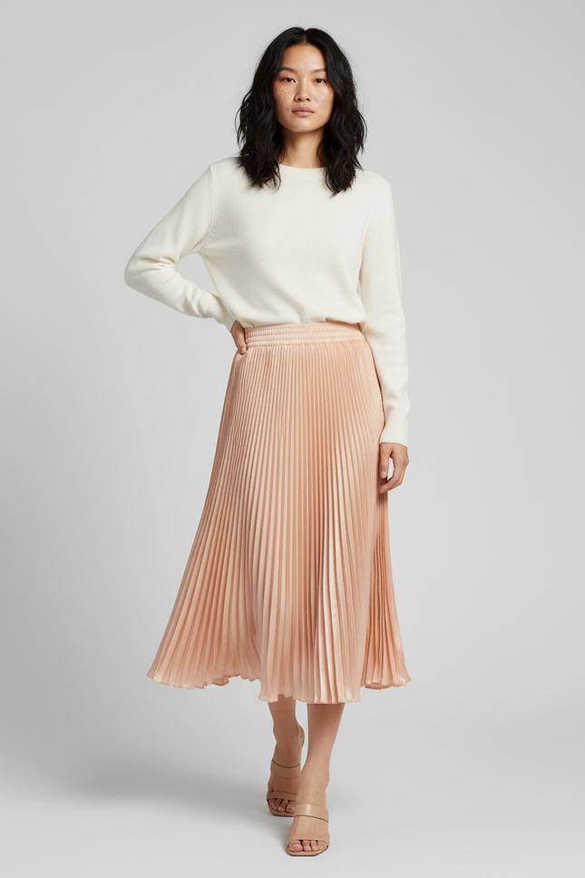 Jupe Satin Rose Poudré