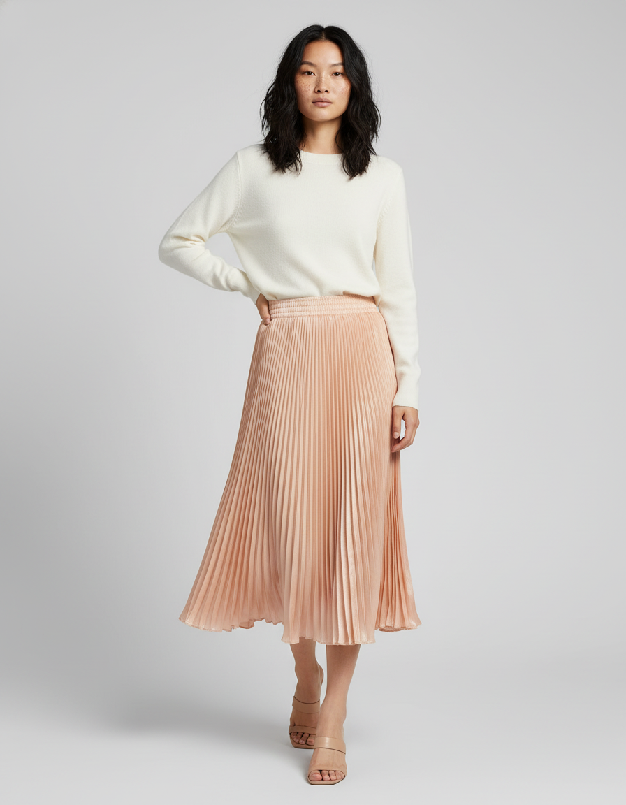 Jupe Satin Rose Poudré