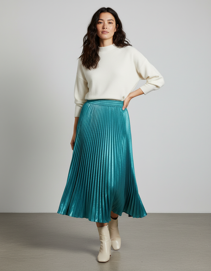 Jupe Longue Satin Turquoise