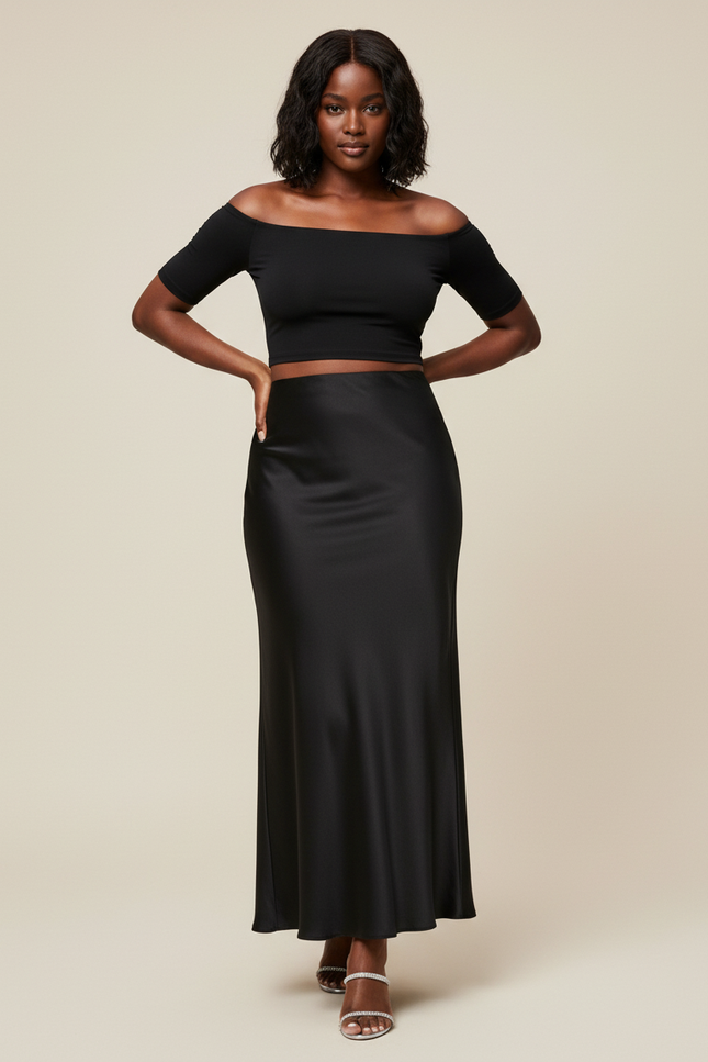 Jupe Longue Satin Grande Taille