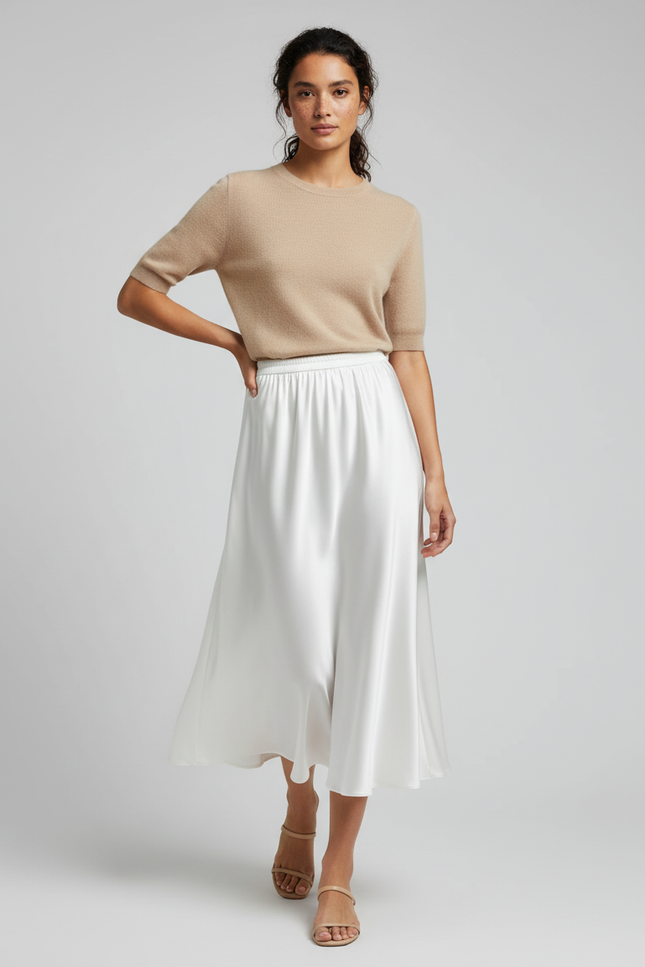 Jupe En Satin Blanc