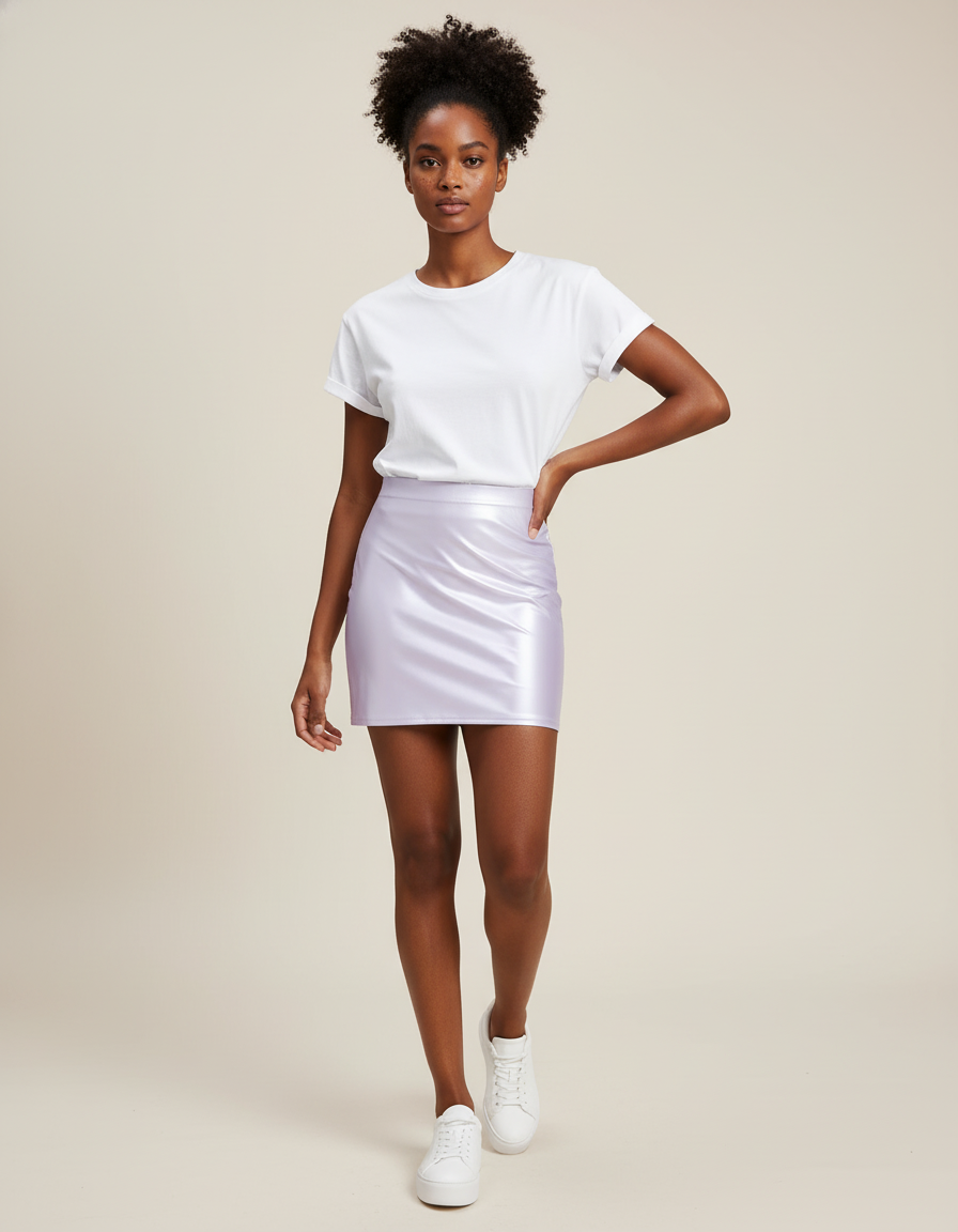 Jupe Satin Lavande Brillante Chic