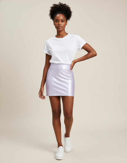 Jupe Satin Lavande Brillante Chic