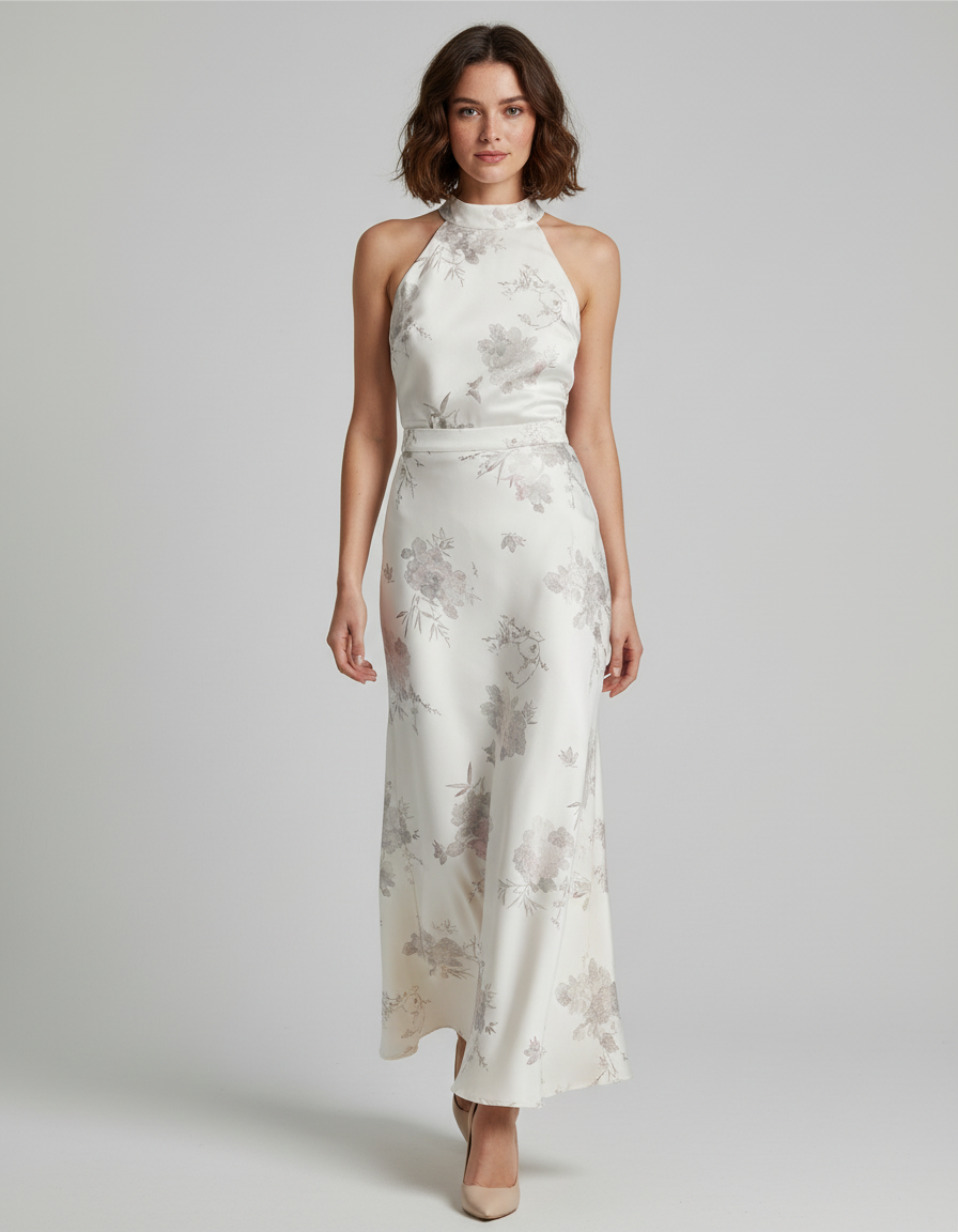 Jupe Fleuri En Satin