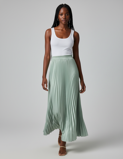 Jupe Satin Vert D'Eau