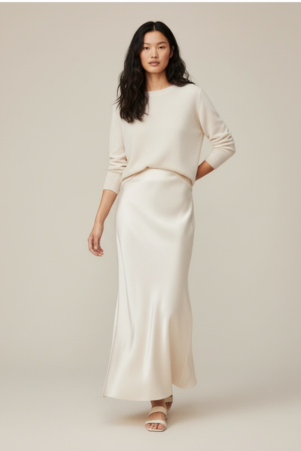 Jupe Longue Satin Champagne