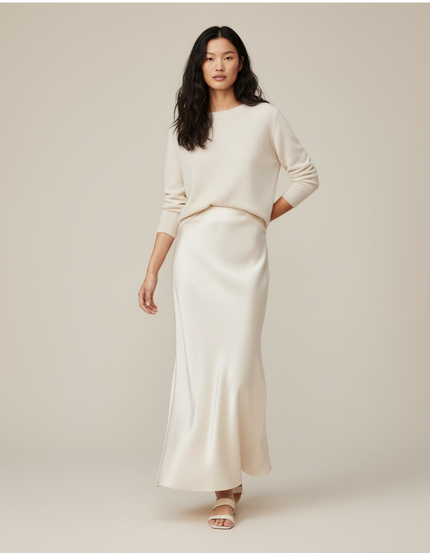 Jupe Longue Satin Champagne