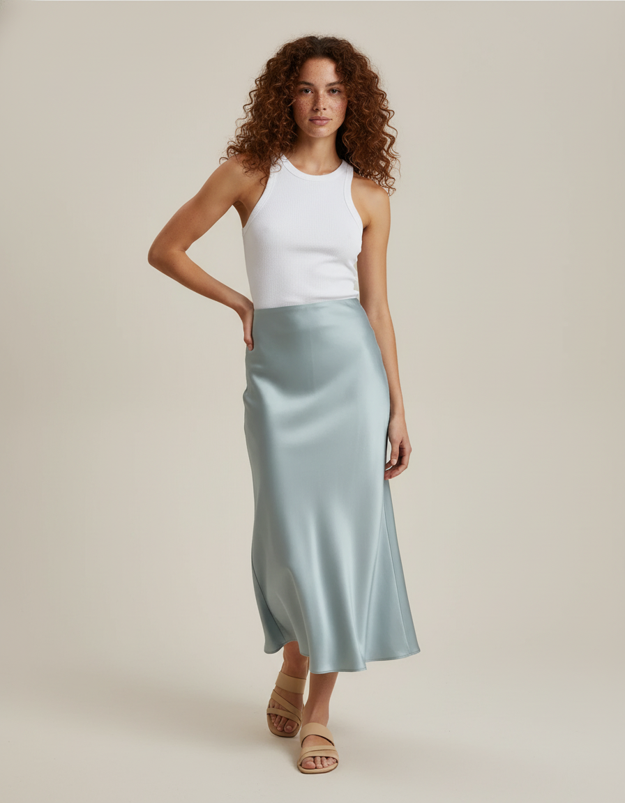 Jupe Satinée Monochrome