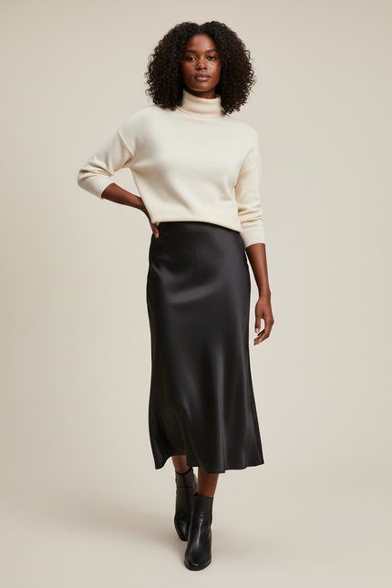 Jupe Longue Satin Hiver