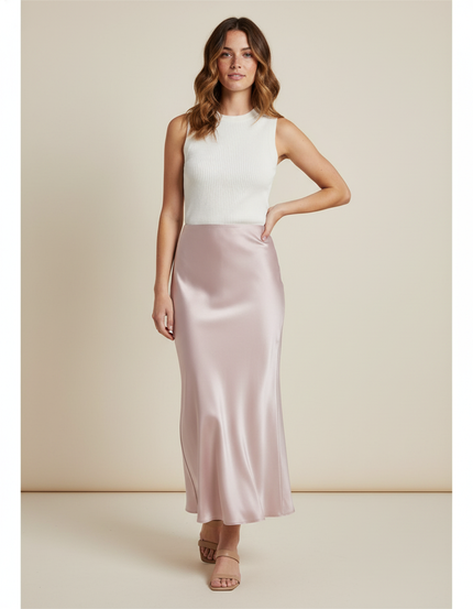 Jupe Satin Vieux Rose