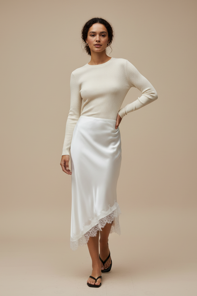 Jupe Longue Asymetrique Satin