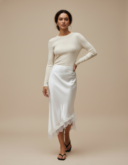Jupe Longue Asymetrique Satin