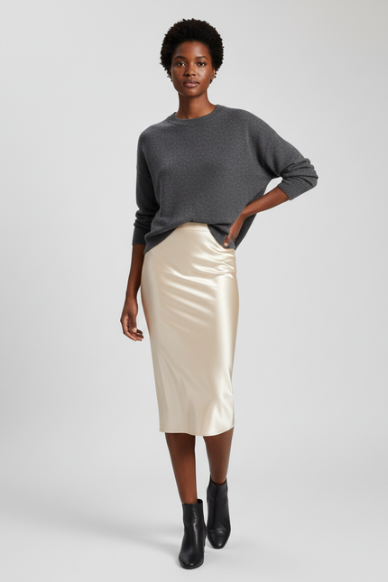 Jupe Satin Genoux