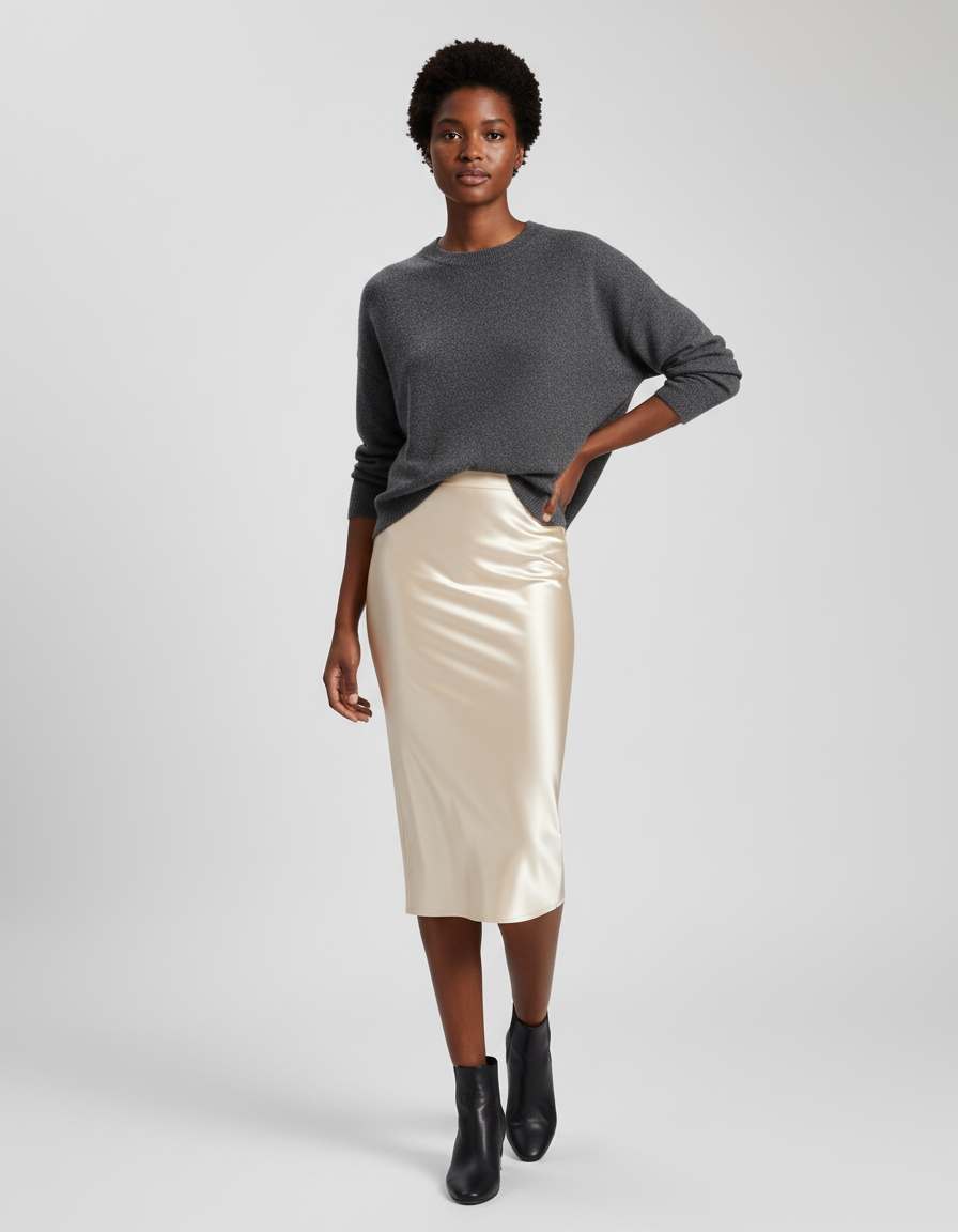 Jupe Satin Genoux