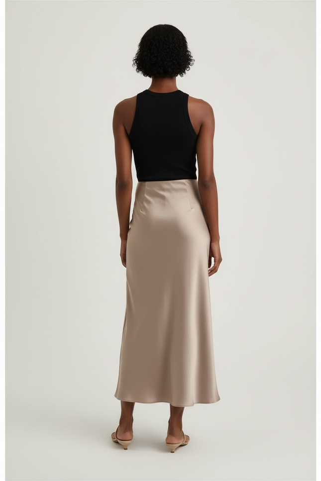 Jupe Satin Taupe