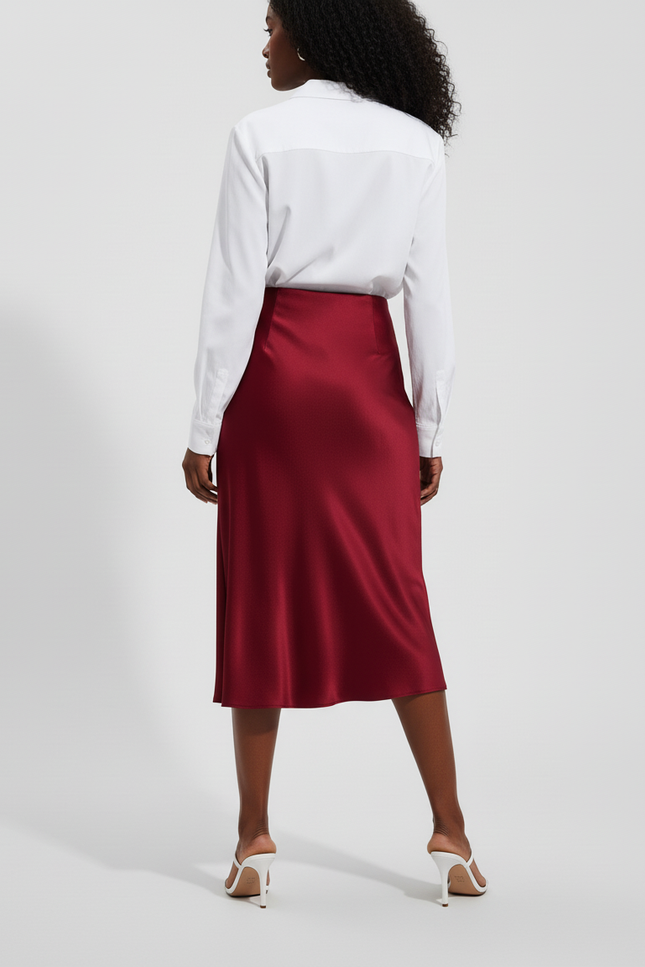 Jupe Satin Royal Bordeau