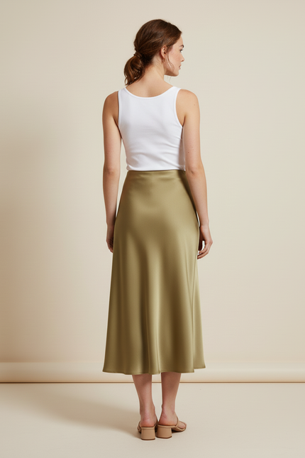 Jupe Satin Vert Olive