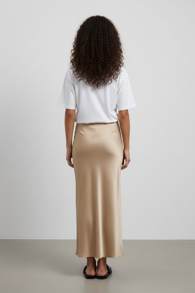 Jupe Satin Camel