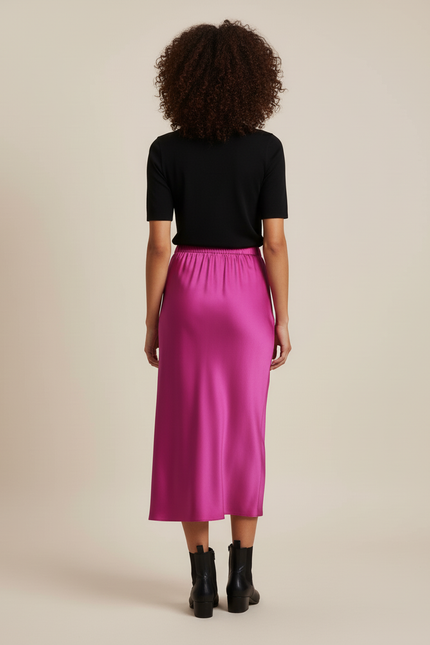 Jupe Satin Rose Fushia