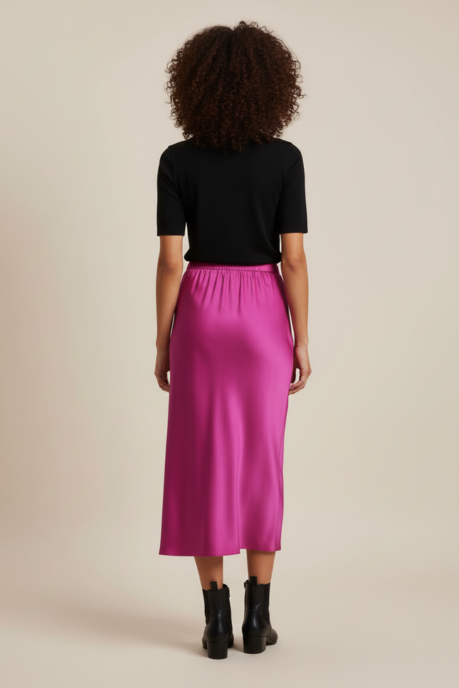 Jupe Satin Rose Fushia