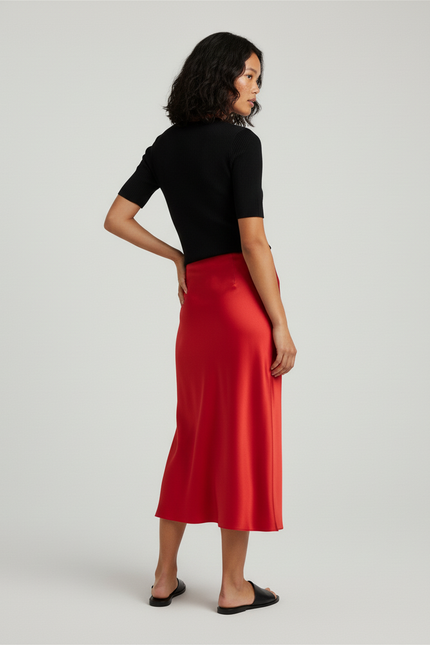 Jupe Satin Rouge Fete