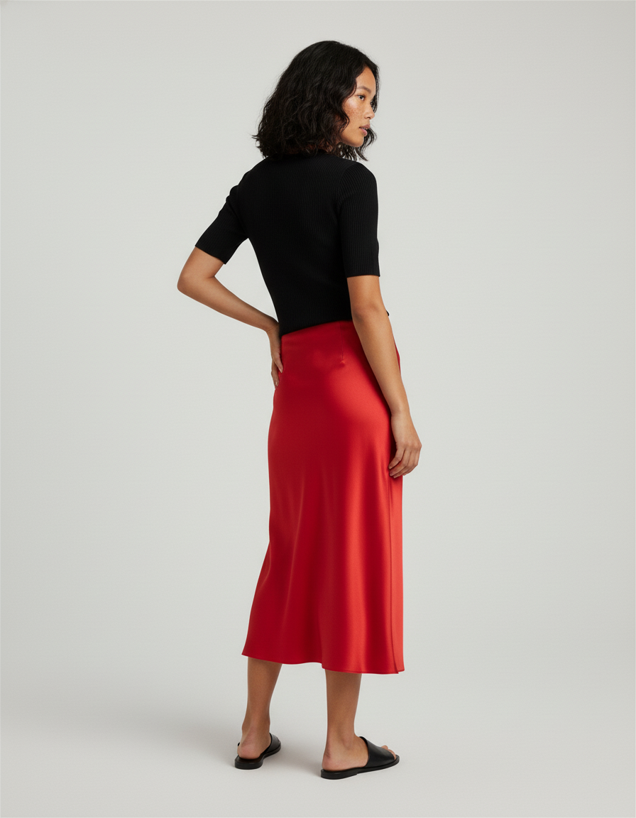 Jupe Satin Rouge Fete