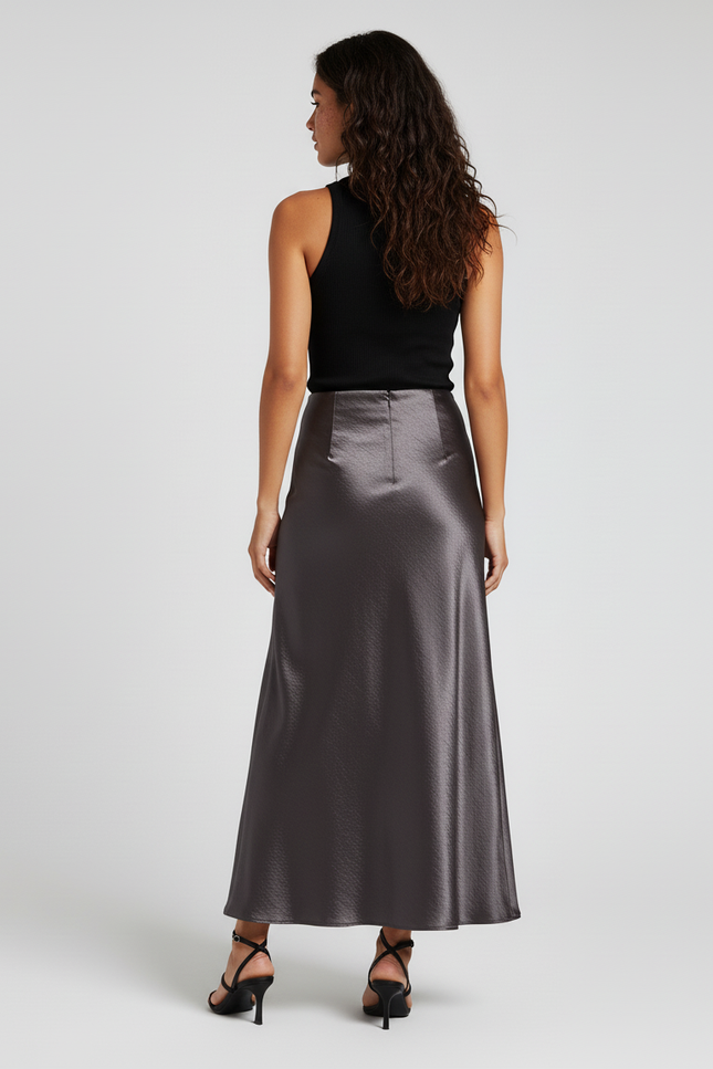 Jupe Mi-Longue Déstructurée En Satin