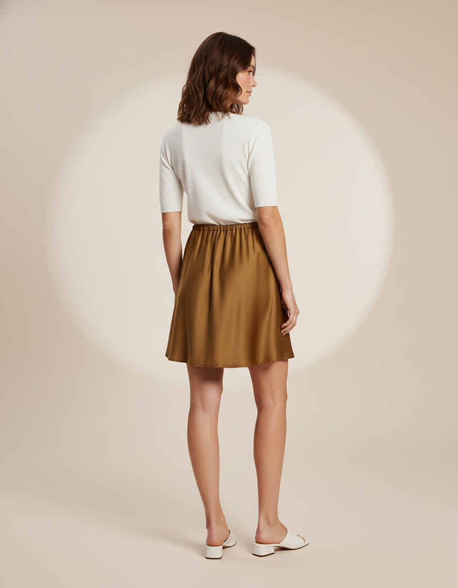 Jupe Satin Terracotta