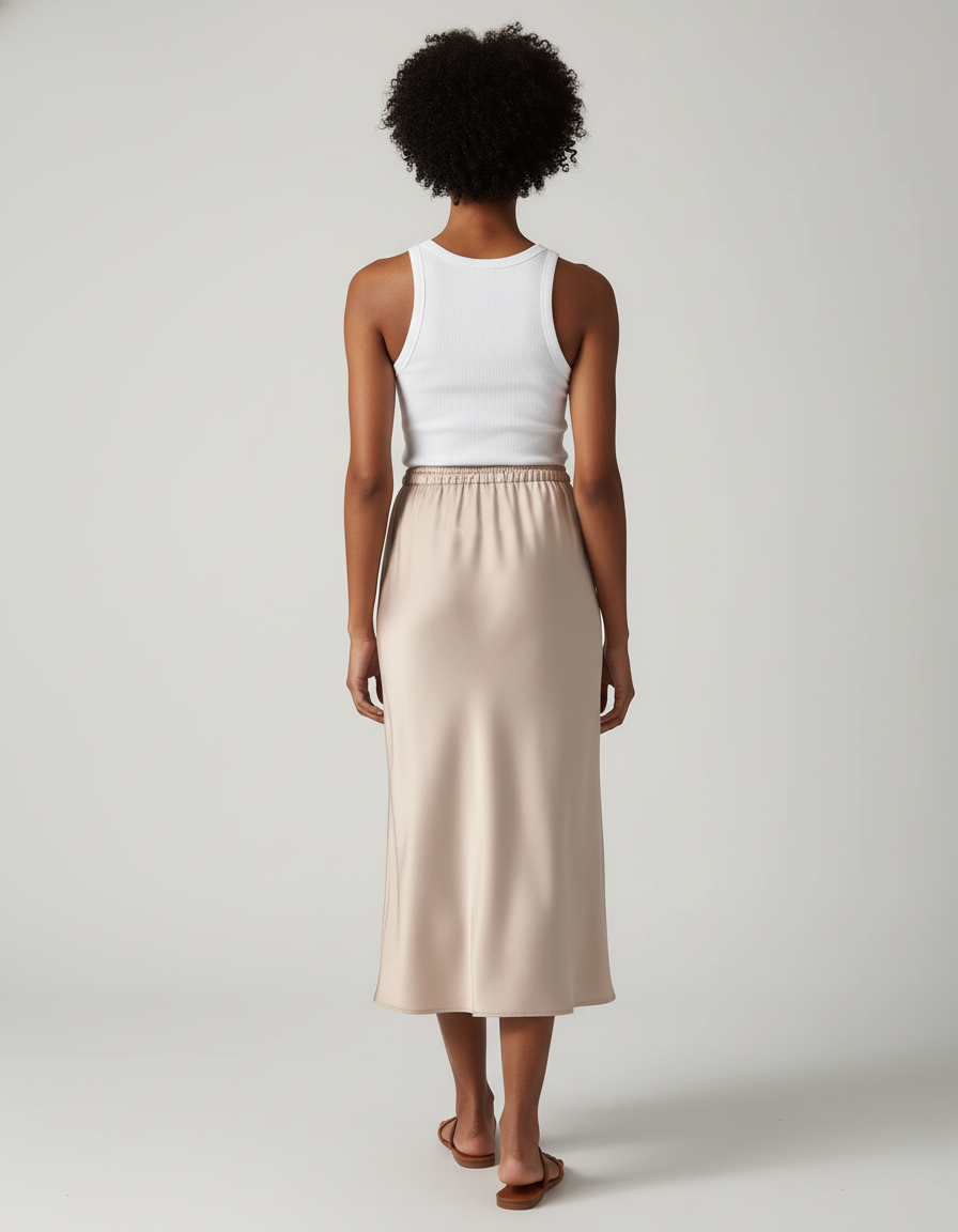 Jupe Satin Avec Noeud