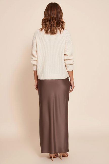 Jupe Fendue Longue Satin