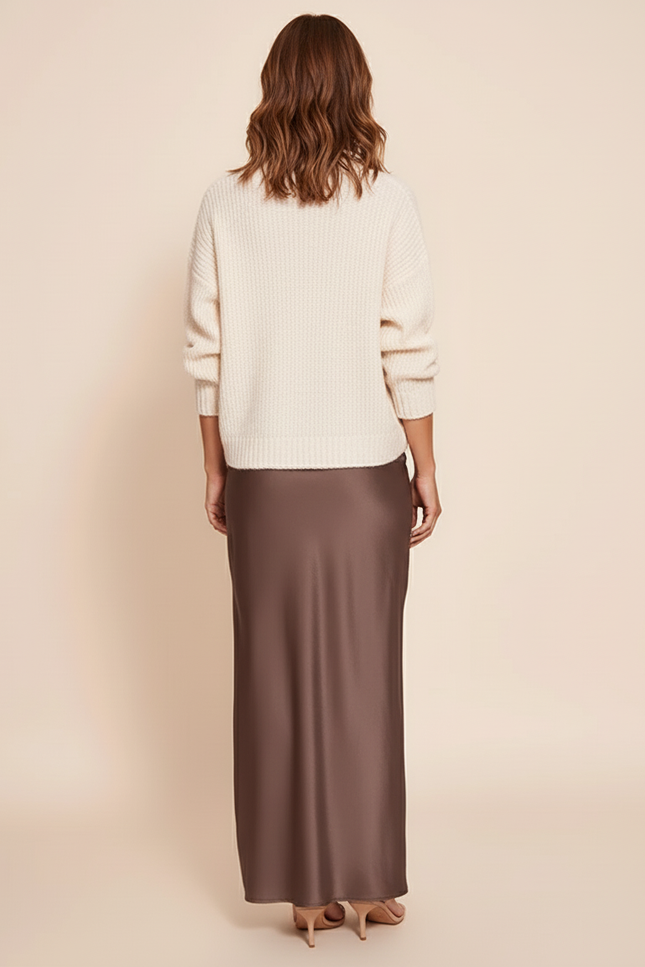 Jupe Fendue Longue Satin