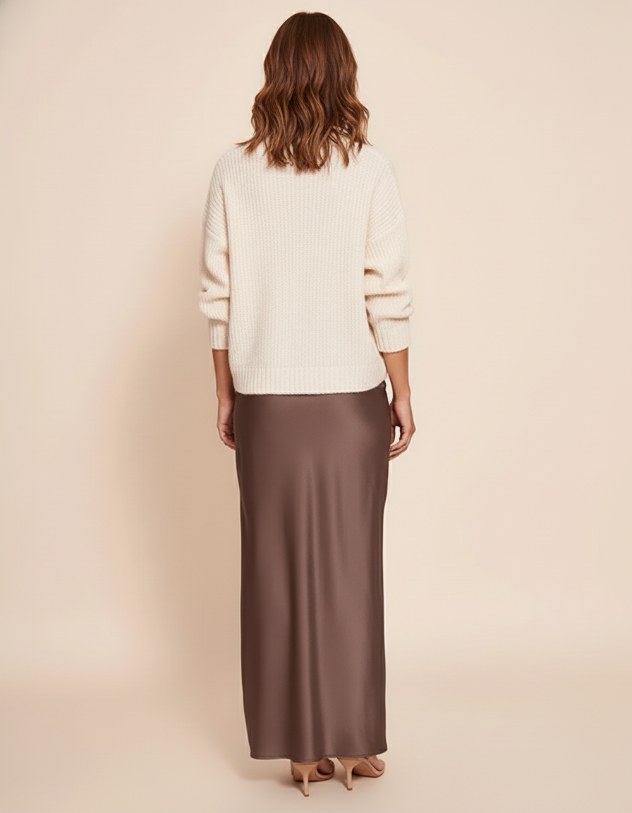 Jupe Fendue Longue Satin
