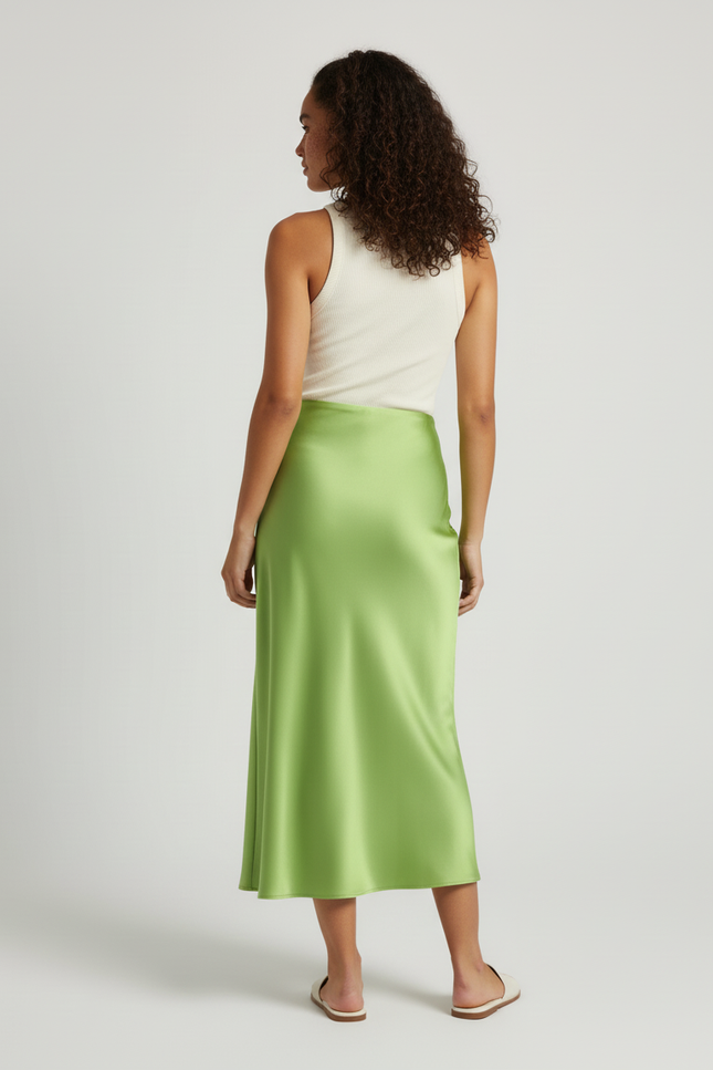 Jupe Longue Satin Doublure En Crêpe Et Tulle