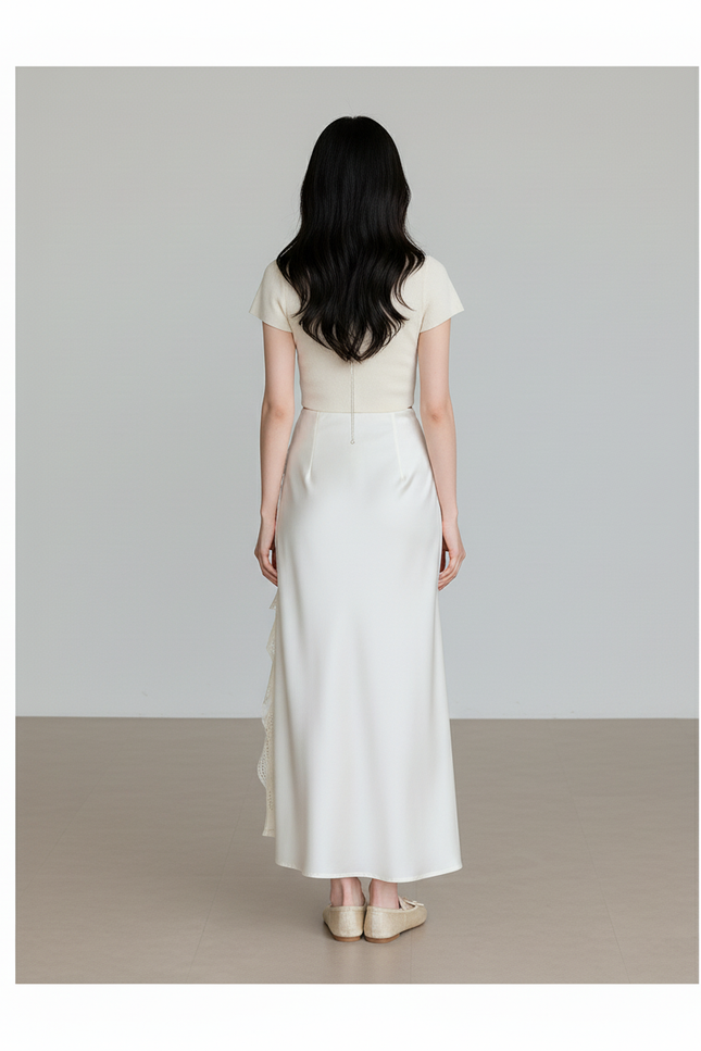 Jupe Longue Portefeuille Satin