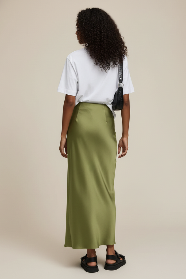 Jupe Satin Olive