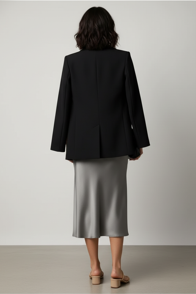 Jupe Mi Longue Coton Satin Elasthanne