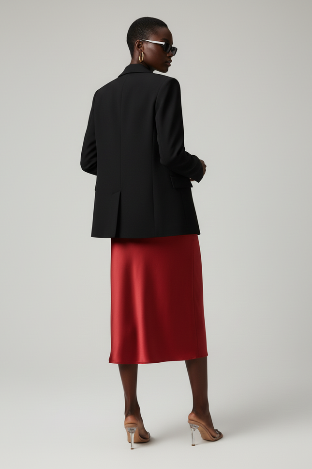 Jupe Longue Genou Satin Soi