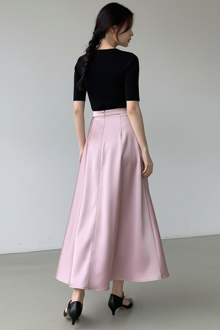 Jupe Corolle En Satin