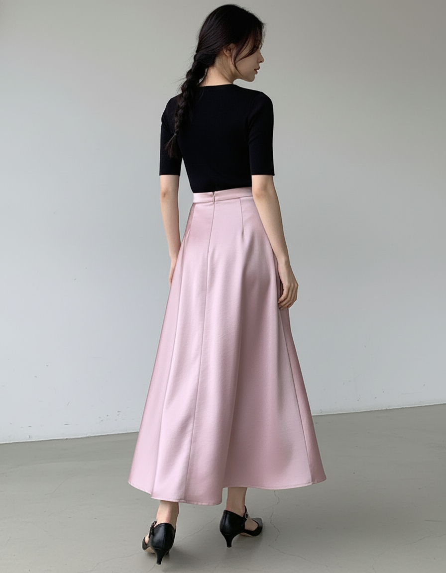 Jupe Corolle En Satin