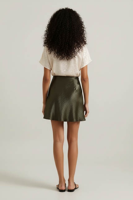 Jupes Satin Effet Froissé