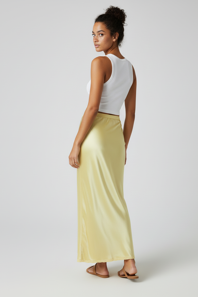 Jupe En Satin Jaune