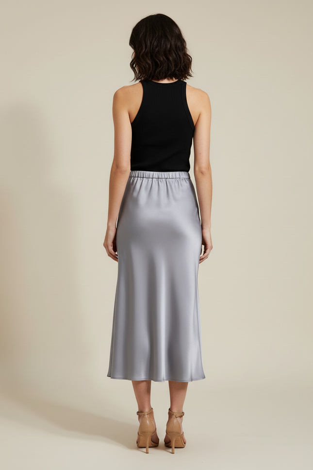 Jupe Satin Longue Fluide Élégante