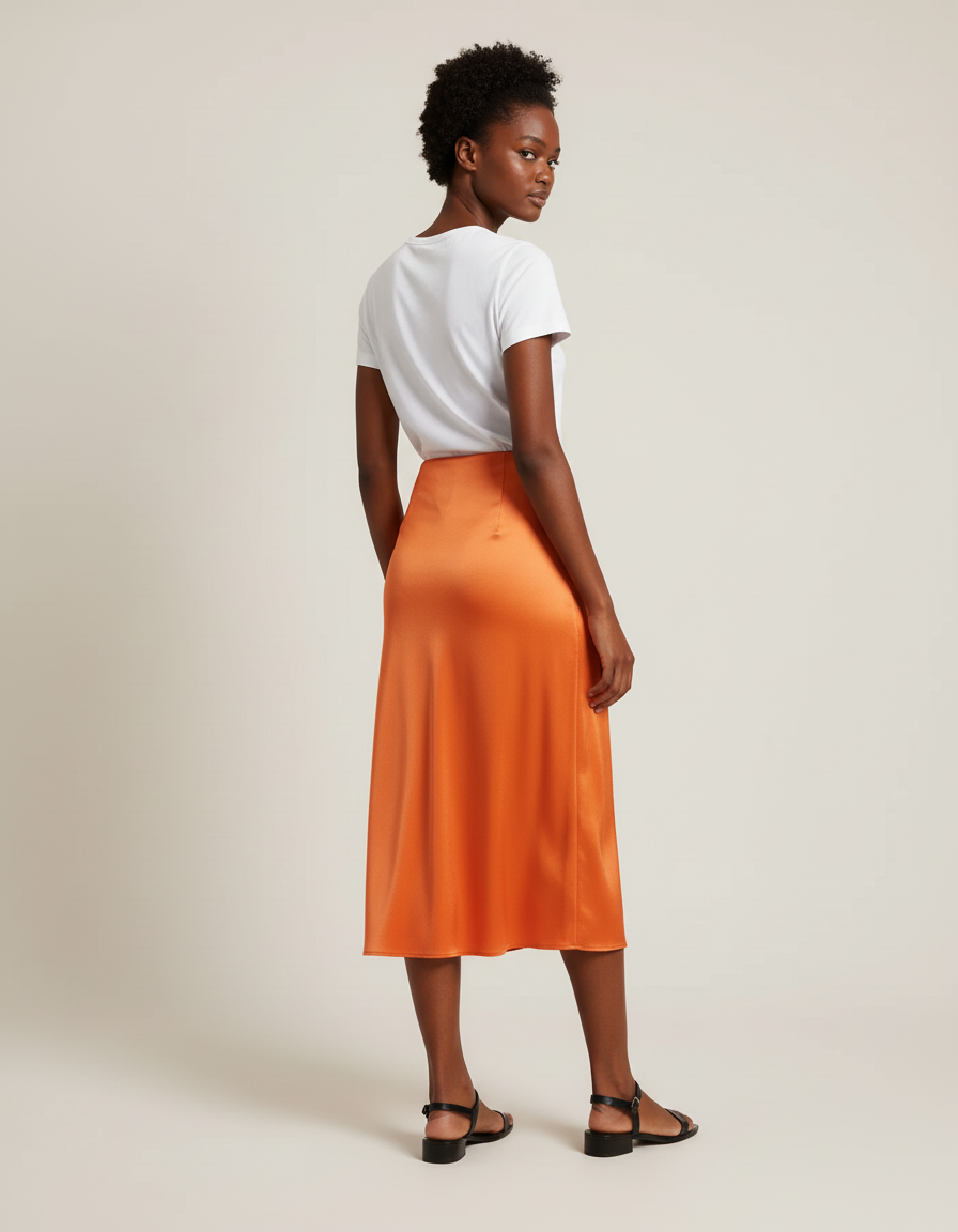 Jupe Satin Orange